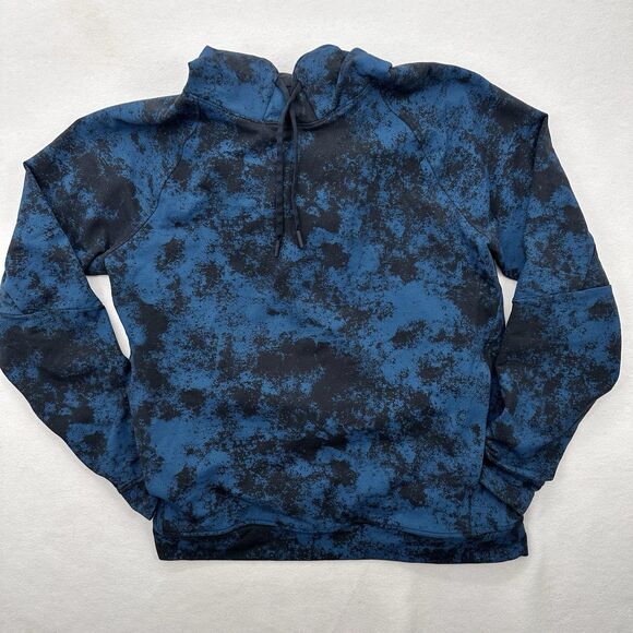 Lululemon Hoodie Mens Large Blue Black City Sweat Athletic Performance Pullover - Picture 1 of 11